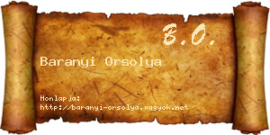 Baranyi Orsolya névjegykártya